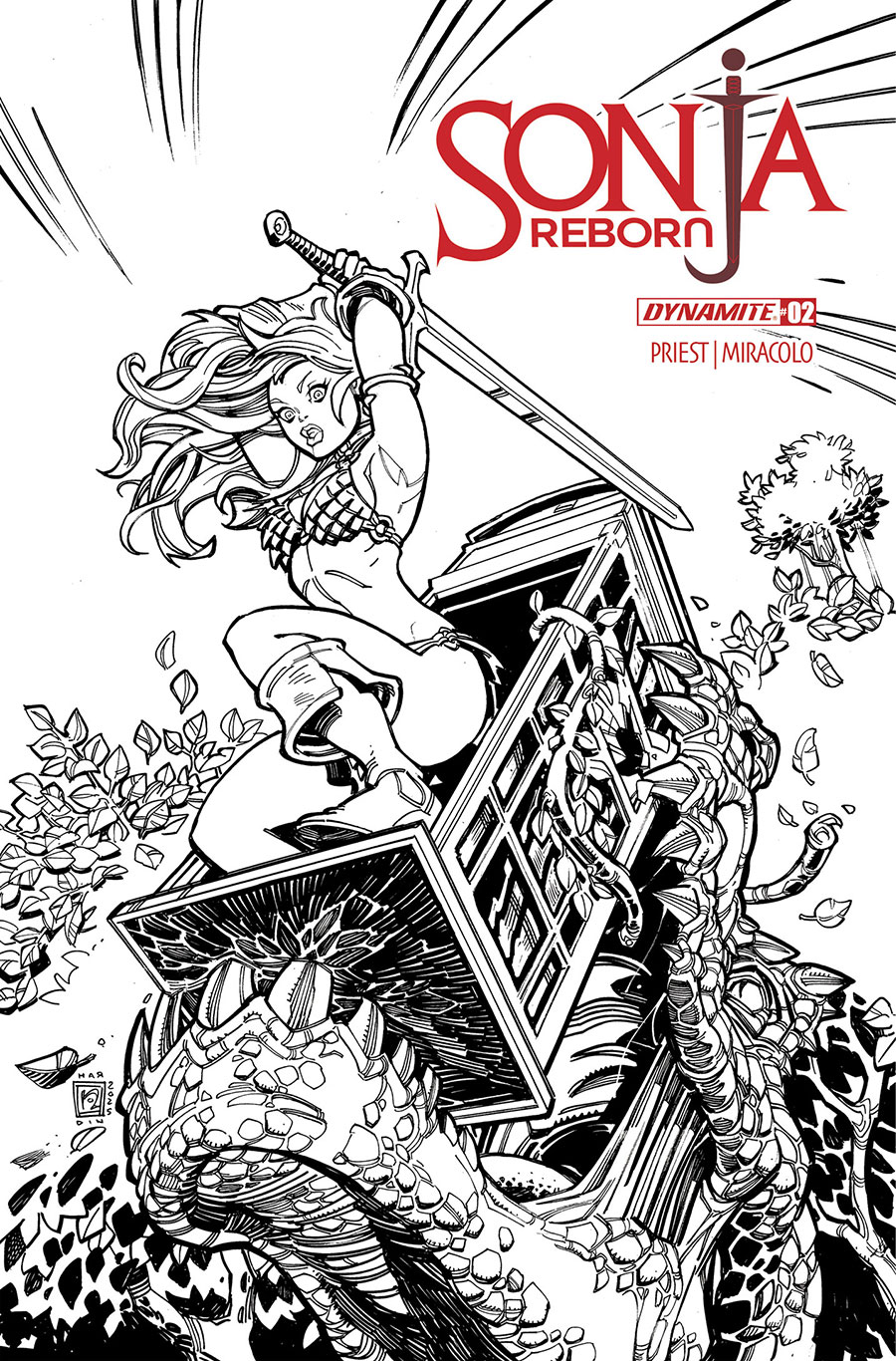 Sonja Reborn #2 Cover H Incentive Chad Hardin Line Art Cover