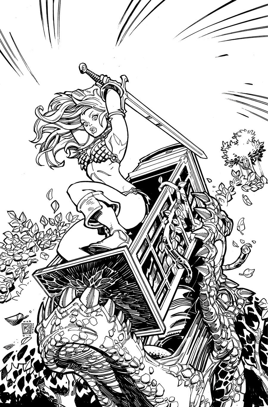 Sonja Reborn #2 Cover J Incentive Chad Hardin Line Art Virgin Cover
