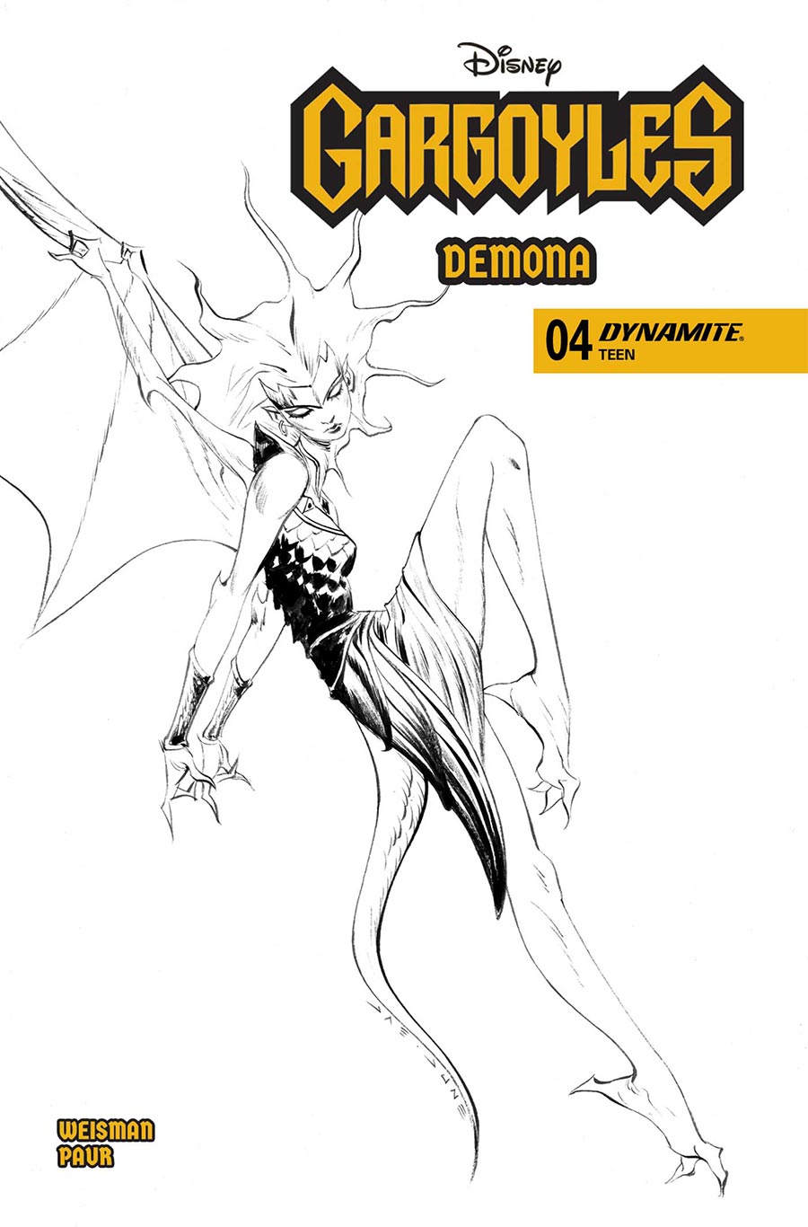 Gargoyles Demona #4 Cover G Incentive Jae Lee Line Art Cover