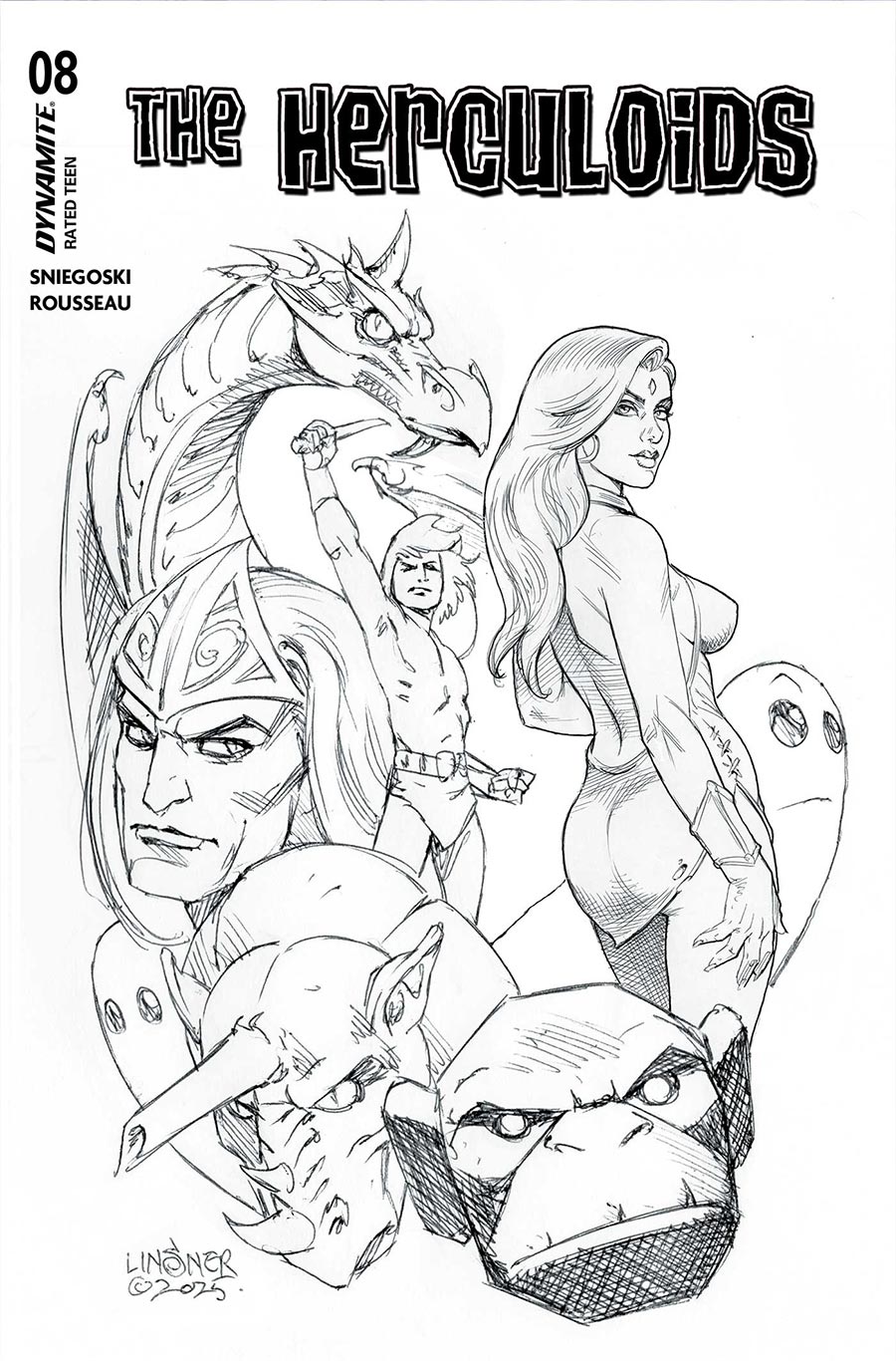 Herculoids #8 Cover E Incentive Joseph Michael Linsner Line Art Cover