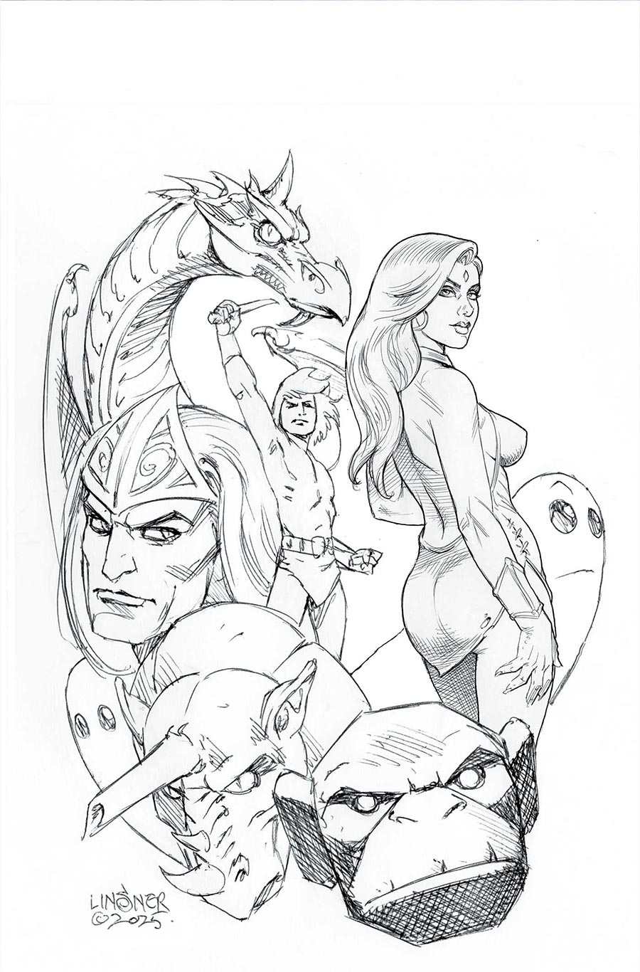 Herculoids #8 Cover G Incentive Joseph Michael Linsner Line Art Virgin Cover