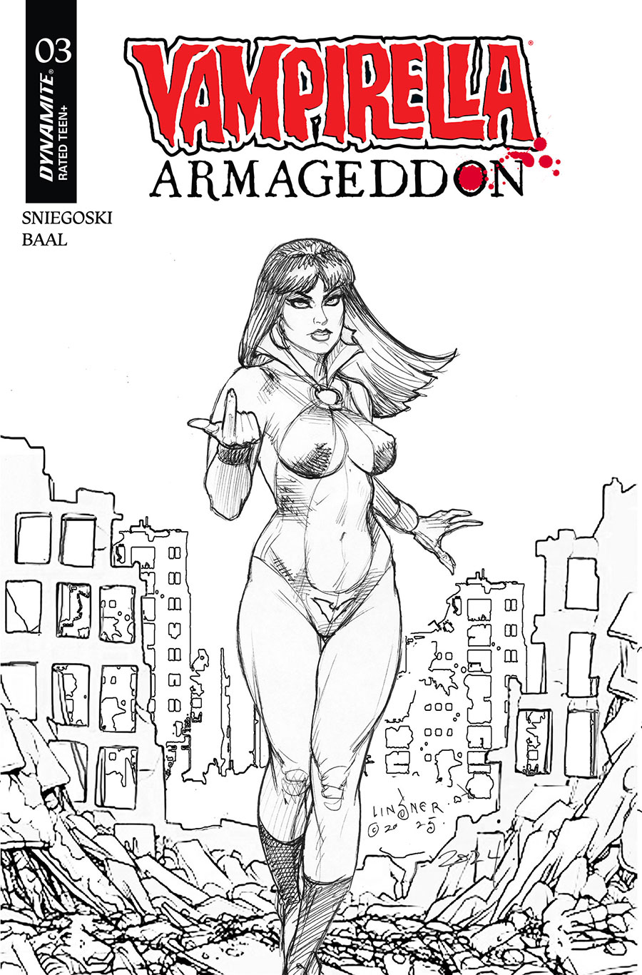Vampirella Armageddon #3 Cover G Incentive Joseph Michael Linsner Line Art Cover