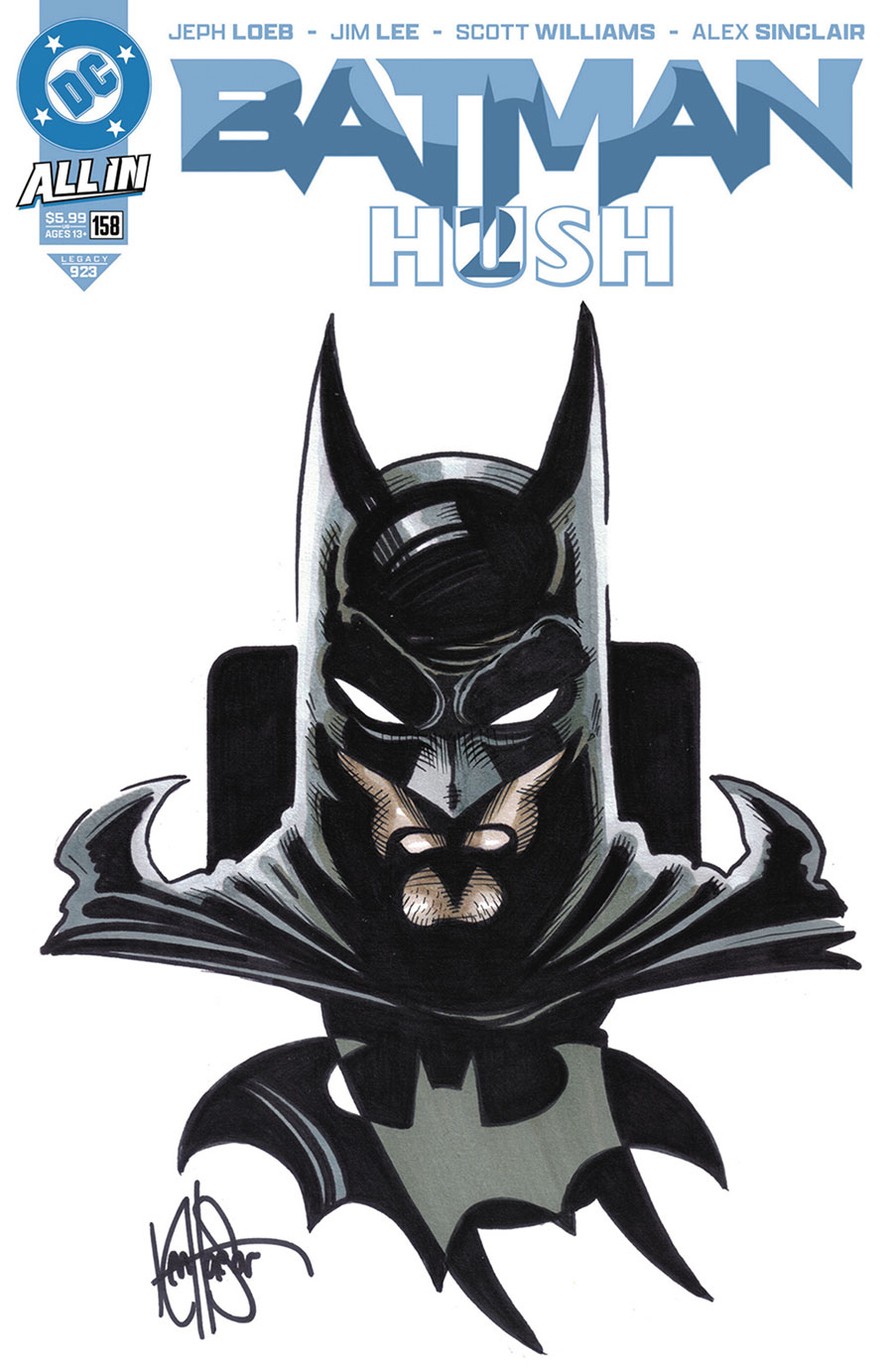 Batman Vol 3 #158 Cover X DF Blank Variant Commissioned Cover Art Signed & Remarked By Ken Haeser With A Batman Hand-Drawn Sketch