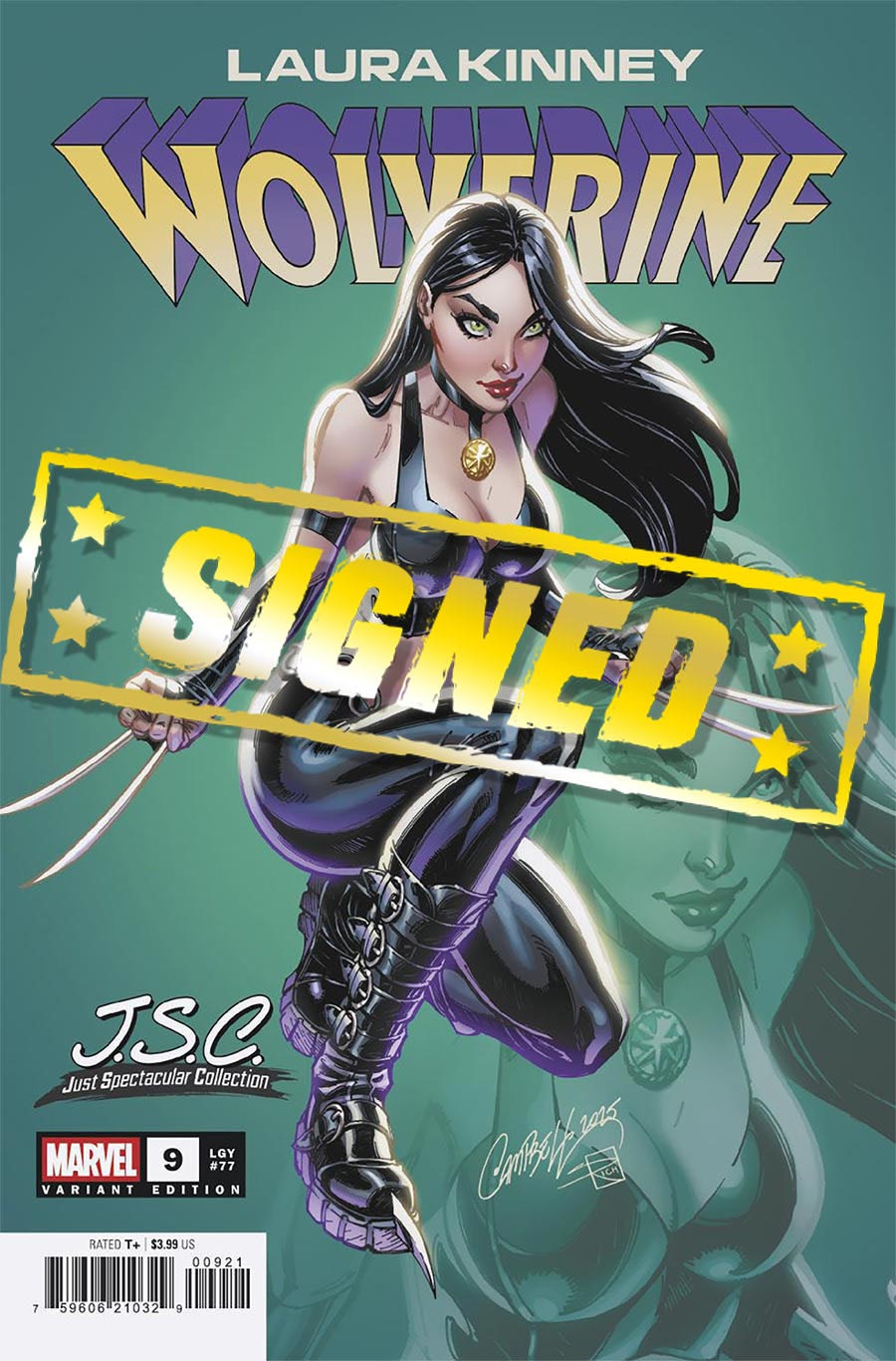 Laura Kinney Wolverine #9 Cover G DF J Scott Campbell Variant Cover Silver Signature Series Signed By Erica Schultz