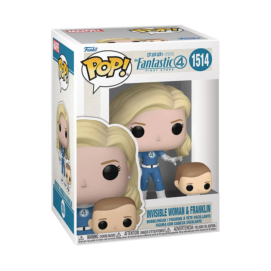 POP & Buddy Fantastic Four First Steps Invisible Woman With Franklin Vinyl Bobble Head