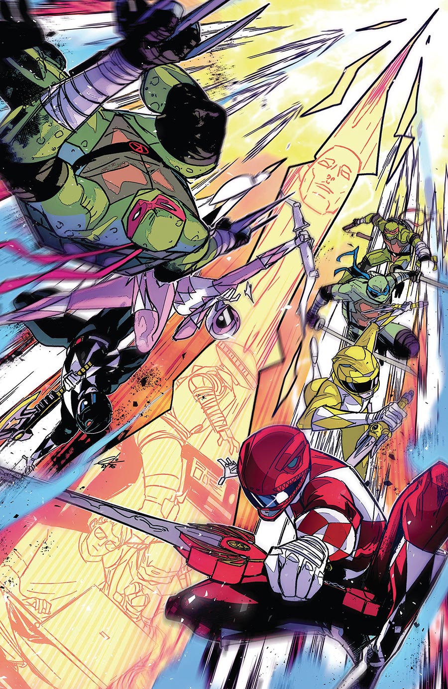 Mighty Morphin Power Rangers Teenage Mutant Ninja Turtles III #2 Cover G Incentive Eleonora Carlini Reveal Virgin Cover