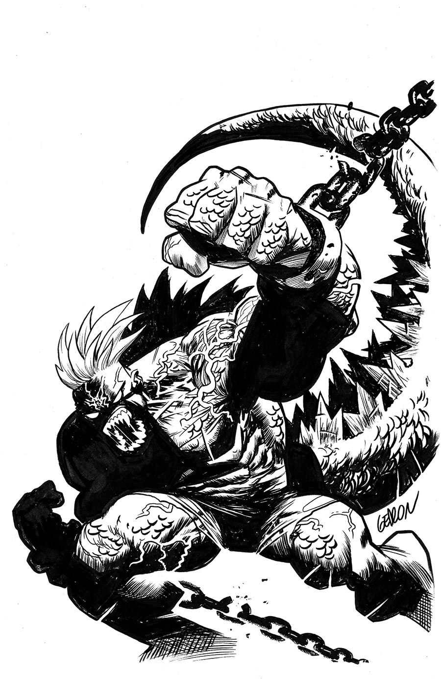 Godzilla Escape The Deadzone #2 Cover C Incentive Juan Gedeon Black & White Virgin Cover (Kai-Sei Era)