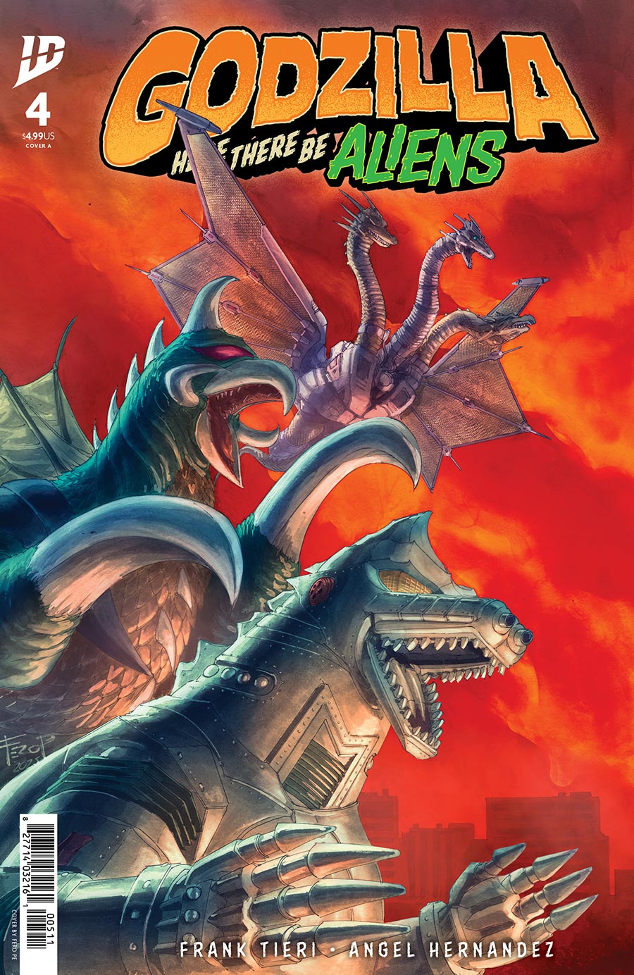Godzilla Here There Be Aliens #4 Cover A Regular Fero Pe Cover