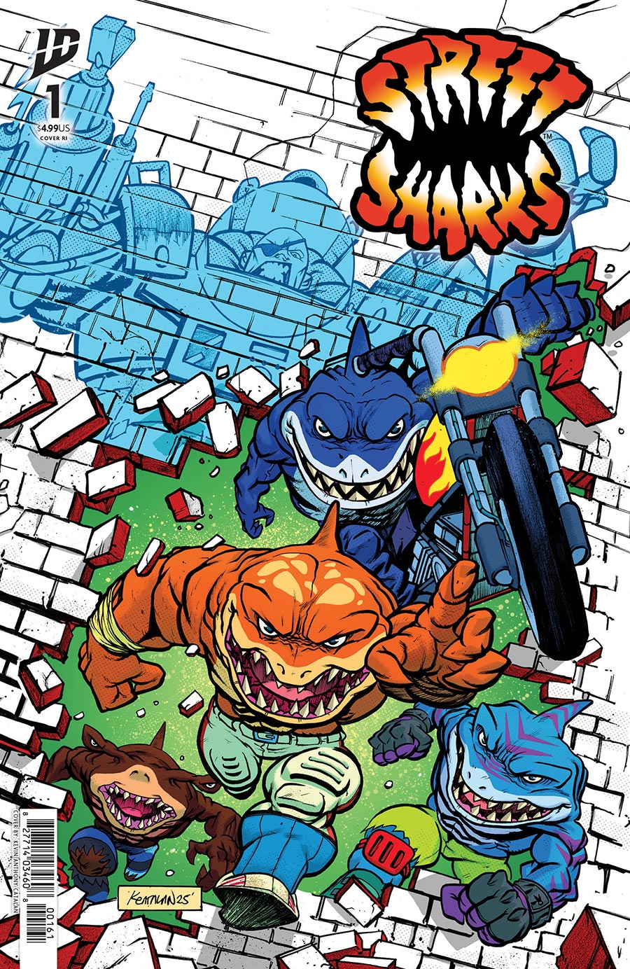 Street Sharks Vol 3 #1 Cover F Incentive Kevin Anthony Catalan Variant Cover