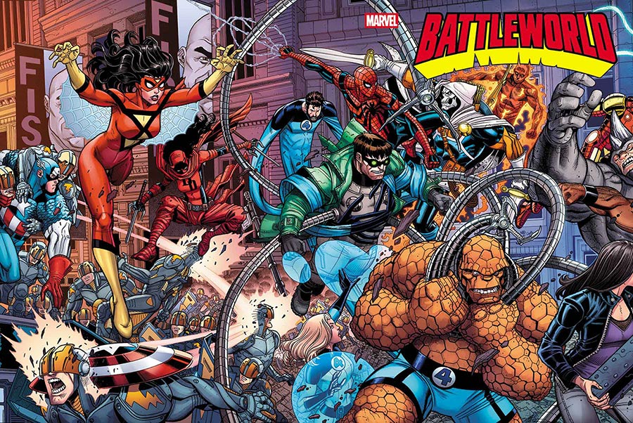 Battleworld #1 Cover B Variant Nick Bradshaw 5-Part Wraparound Connecting A Cover