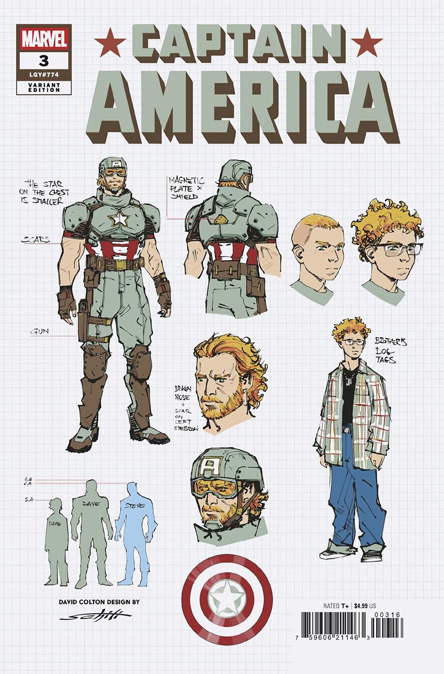 Captain America Vol 11 #3 Cover H Incentive Valerio Schiti Design Variant Cover