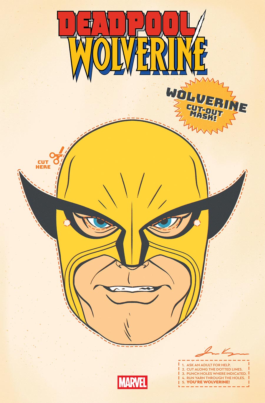 Deadpool Wolverine #9 Cover B Variant Retro Halloween Mask Cover