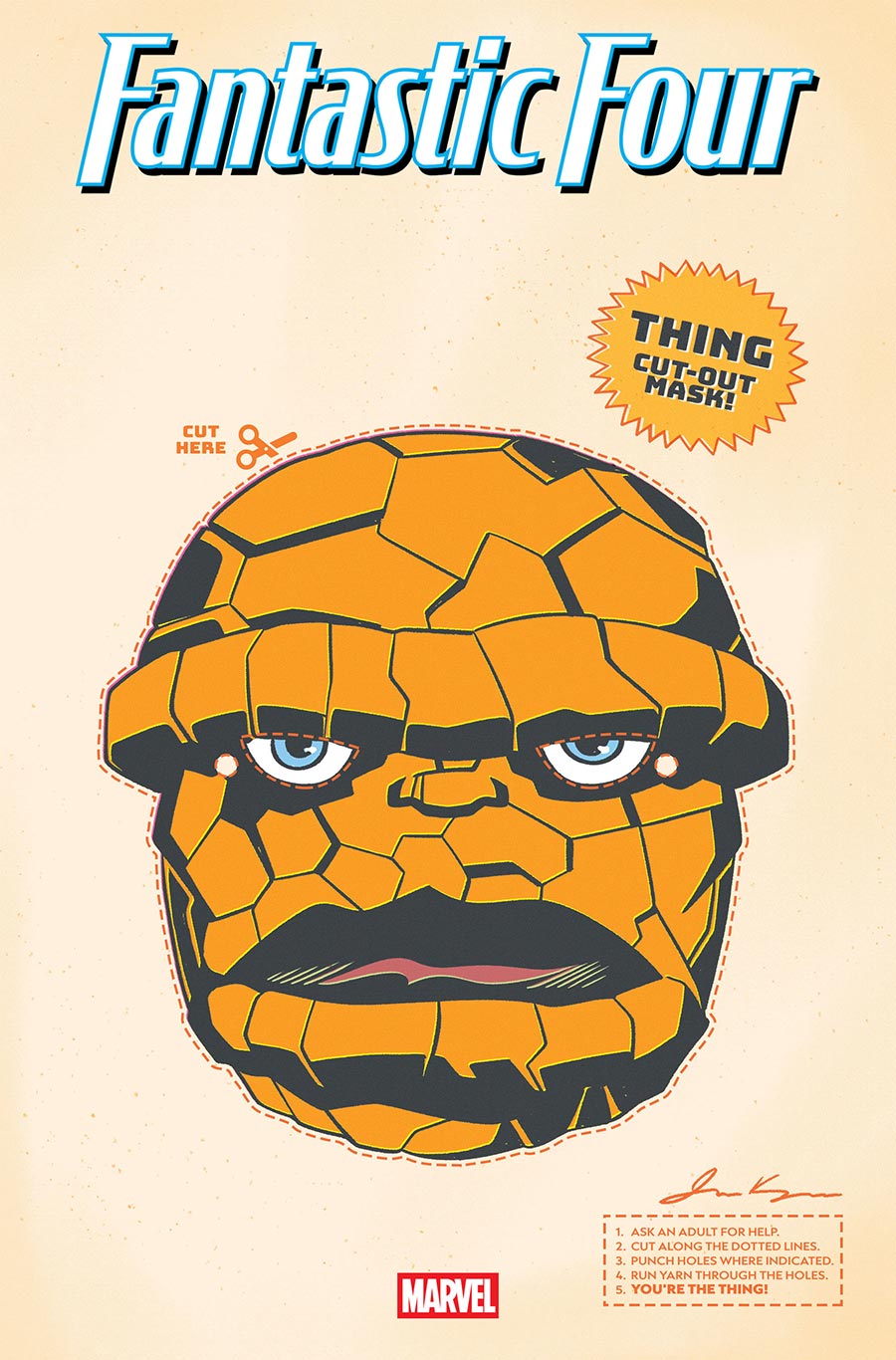 Fantastic Four Vol 8 #3 Cover D Variant Retro Halloween Mask Cover (One World Under Doom Tie-In)