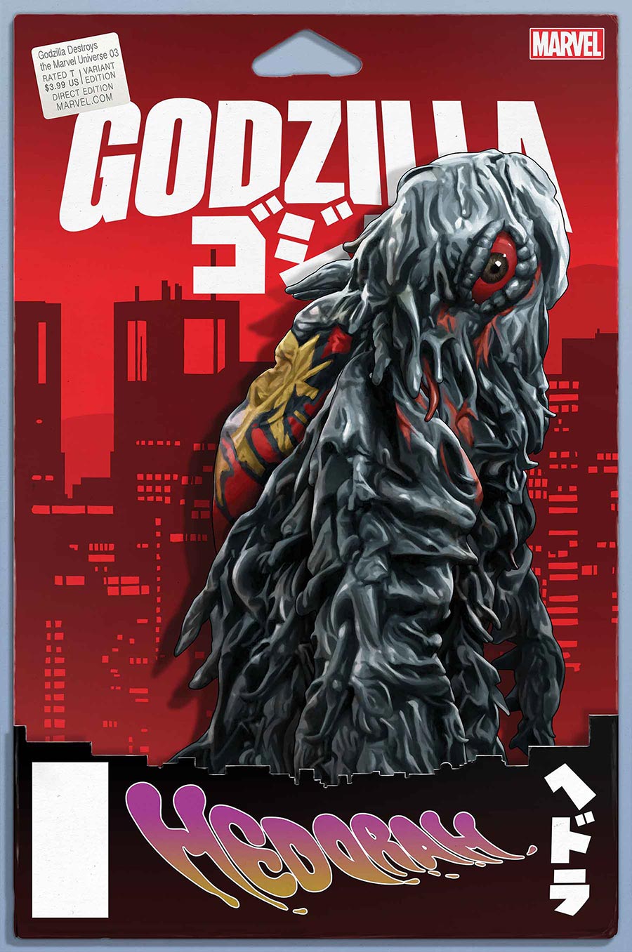 Godzilla Destroys The Marvel Universe #3 Cover D Variant John Tyler Christopher Action Figure Cover