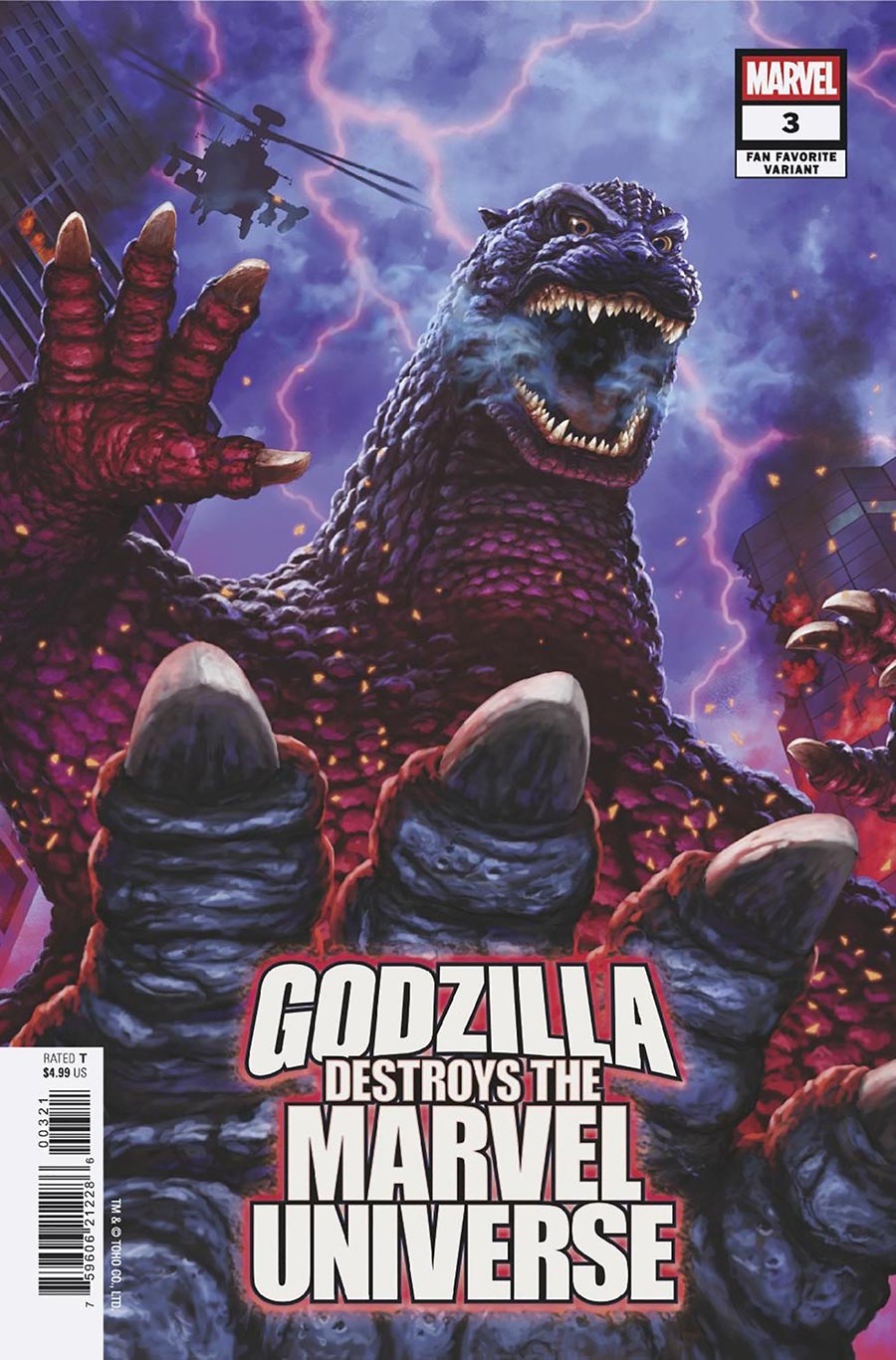 Godzilla Destroys The Marvel Universe #3 Cover B Variant Kaida Yuji Fan Favorite Cover