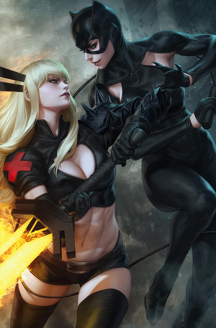 Marvel DC Deadpool Batman #1 (One Shot) Cover T Incentive Stanley Artgerm Lau Magik & Catwoman Virgin Cover