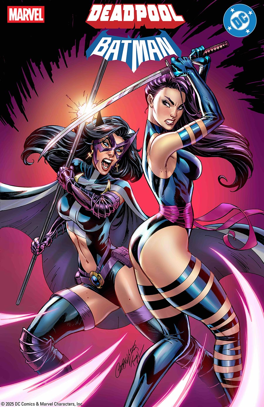 Marvel DC Deadpool Batman #1 (One Shot) Cover O Variant J Scott Campbell Psylocke & Huntress Cover