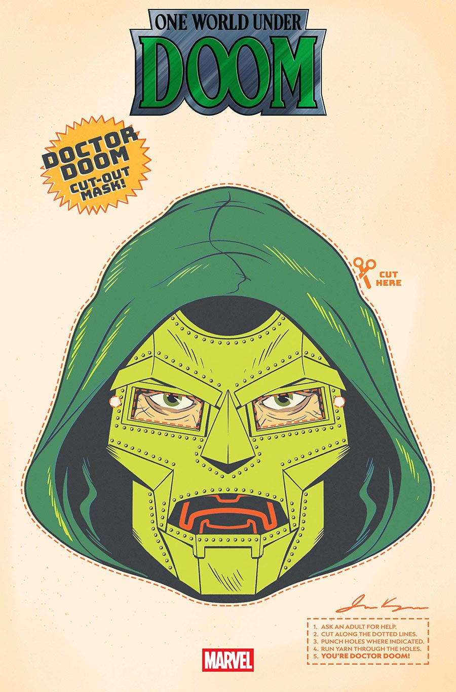 One World Under Doom #7 Cover C Variant Retro Halloween Mask Cover