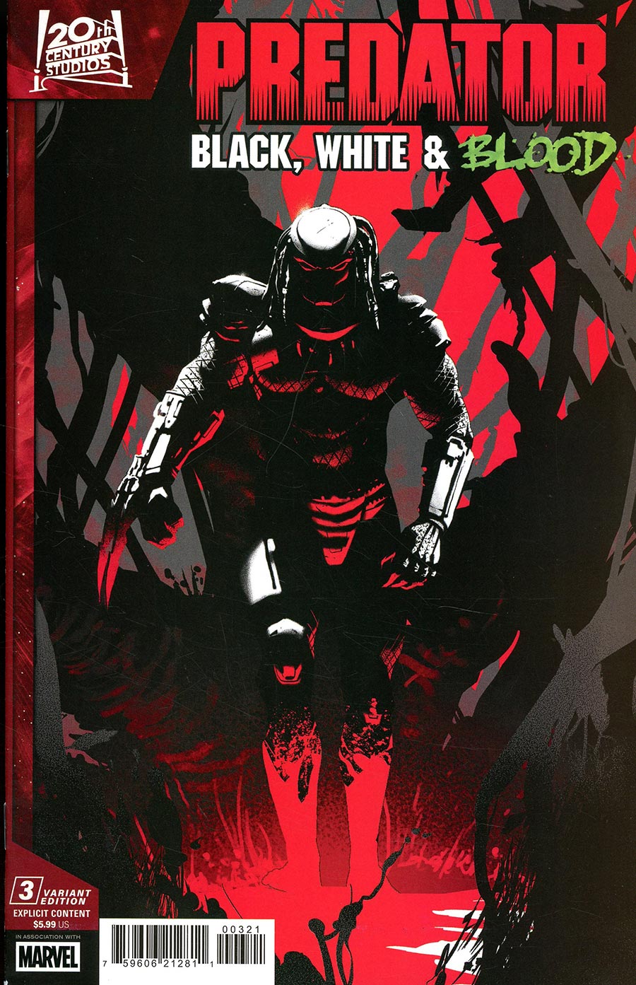 Predator Black White & Blood #3 Cover B Variant Pete Woods Cover