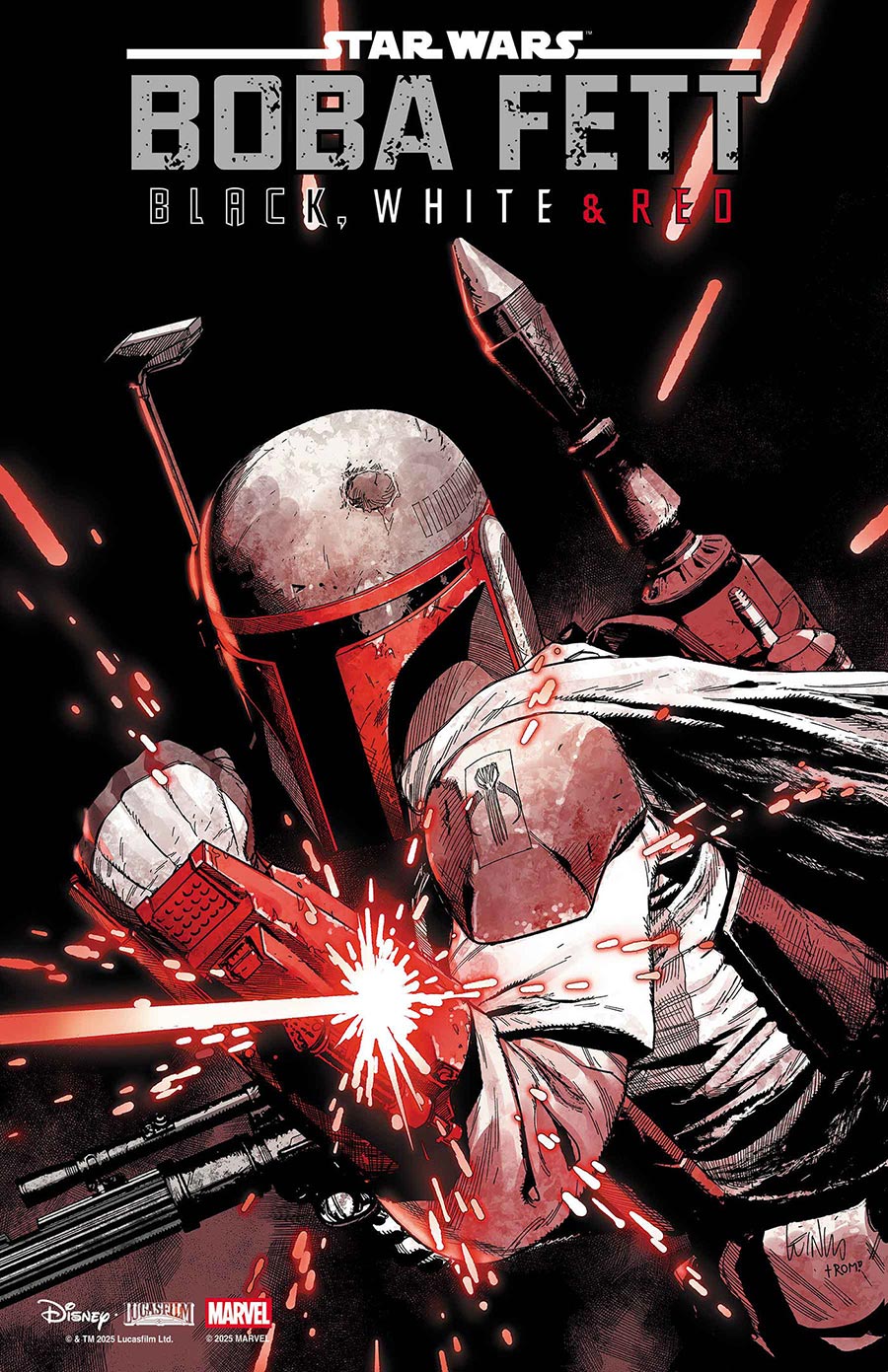 Star Wars Boba Fett Black White & Red #1 Cover D Incentive Leinil Francis Yu Variant Cover