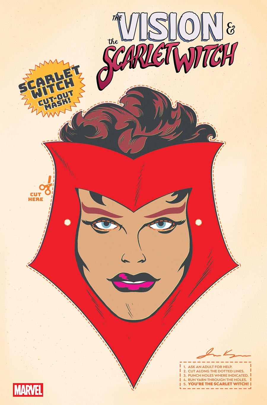 Vision And The Scarlet Witch Vol 3 #5 Cover B Variant Retro Halloween Mask Cover