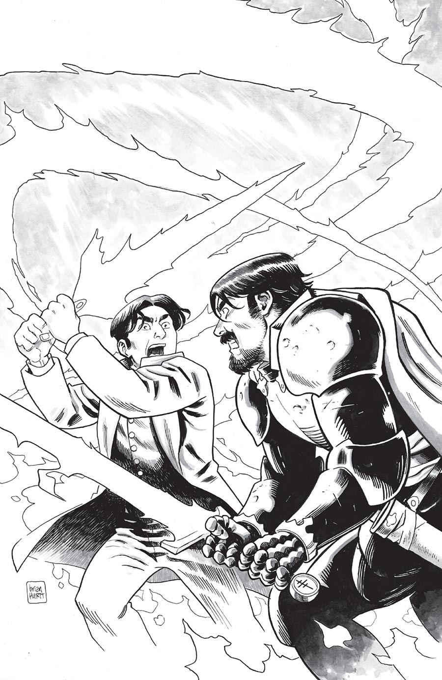 Sixth Gun Battle For The Six #3 Cover D Incentive Brian Hurtt Black & White Cover