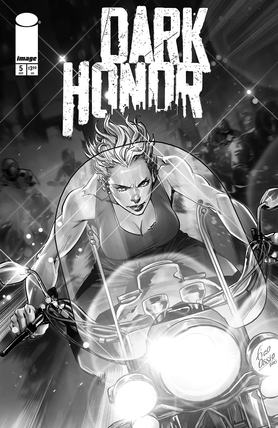 Dark Honor #5 Cover B Incentive Fico Ossio Black & White Cover