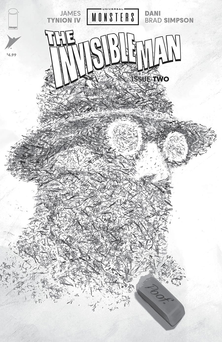 Universal Monsters The Invisible Man #2 Cover D Incentive Mike Del Mundo Classic Horror Black & White Cover