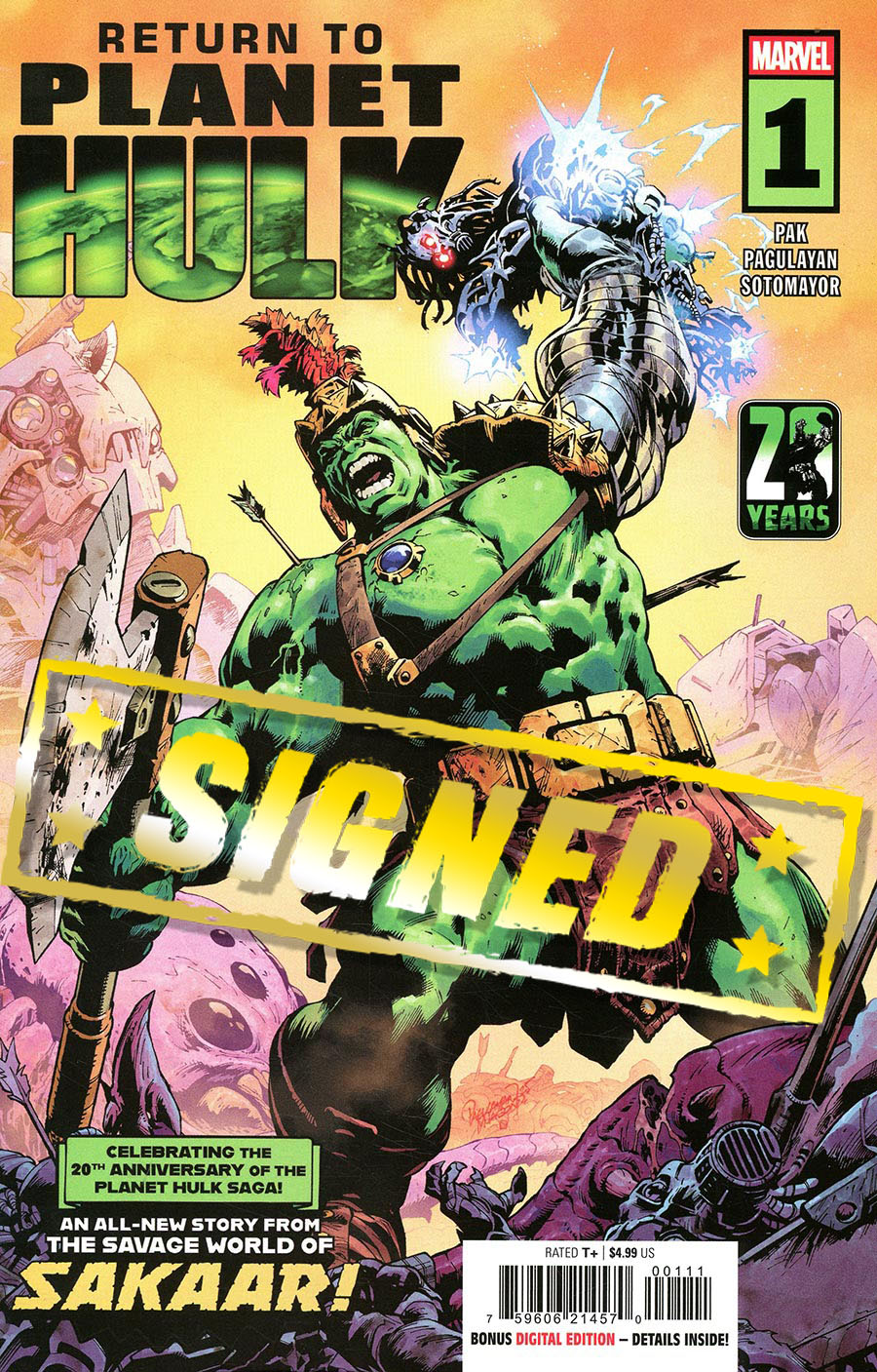 Return To Planet Hulk #1 (One Shot) Cover D Regular Carlo Pagulayan Cover Signed By Greg Pak