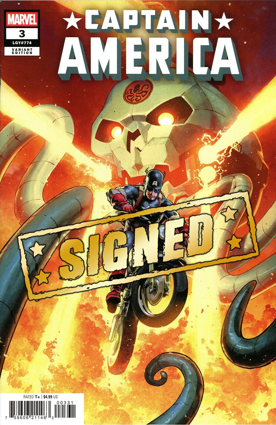 Captain America Vol 11 #3 Cover K Variant Jerome Opena Cover Signed By Jerome Opena