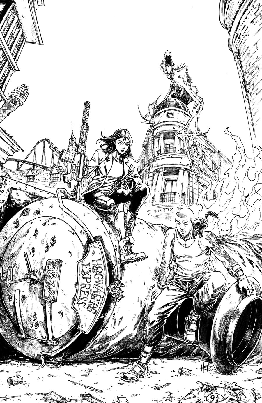 Calexit The Battle Of Universal City #1 Cover G Incentive Creees Lee Artist Edition Black & White Virgin Variant Cover
