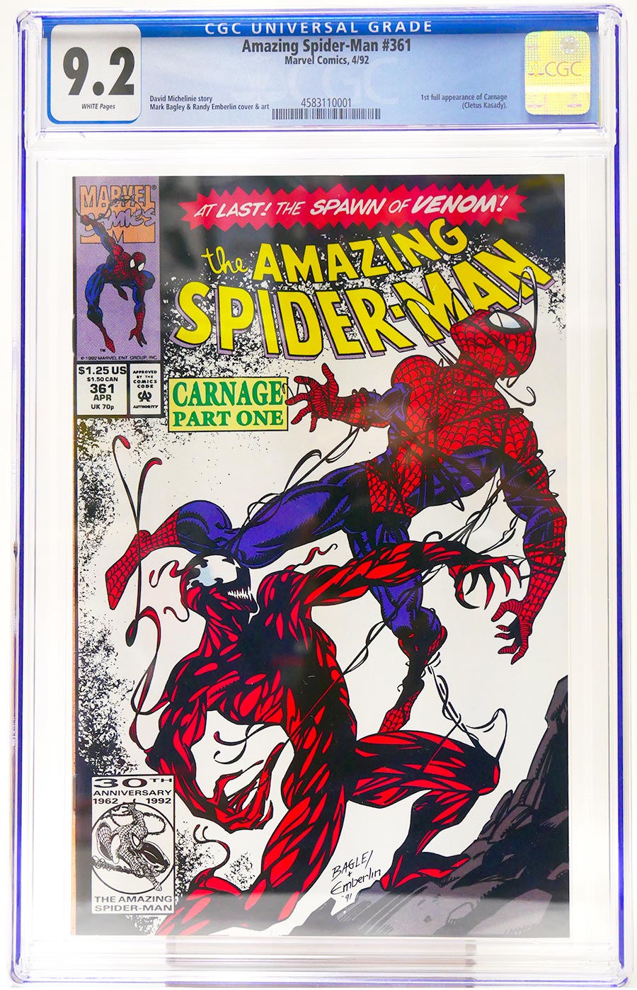 Amazing Spider-Man #361 Cover I CGC 9.2 1st Ptg