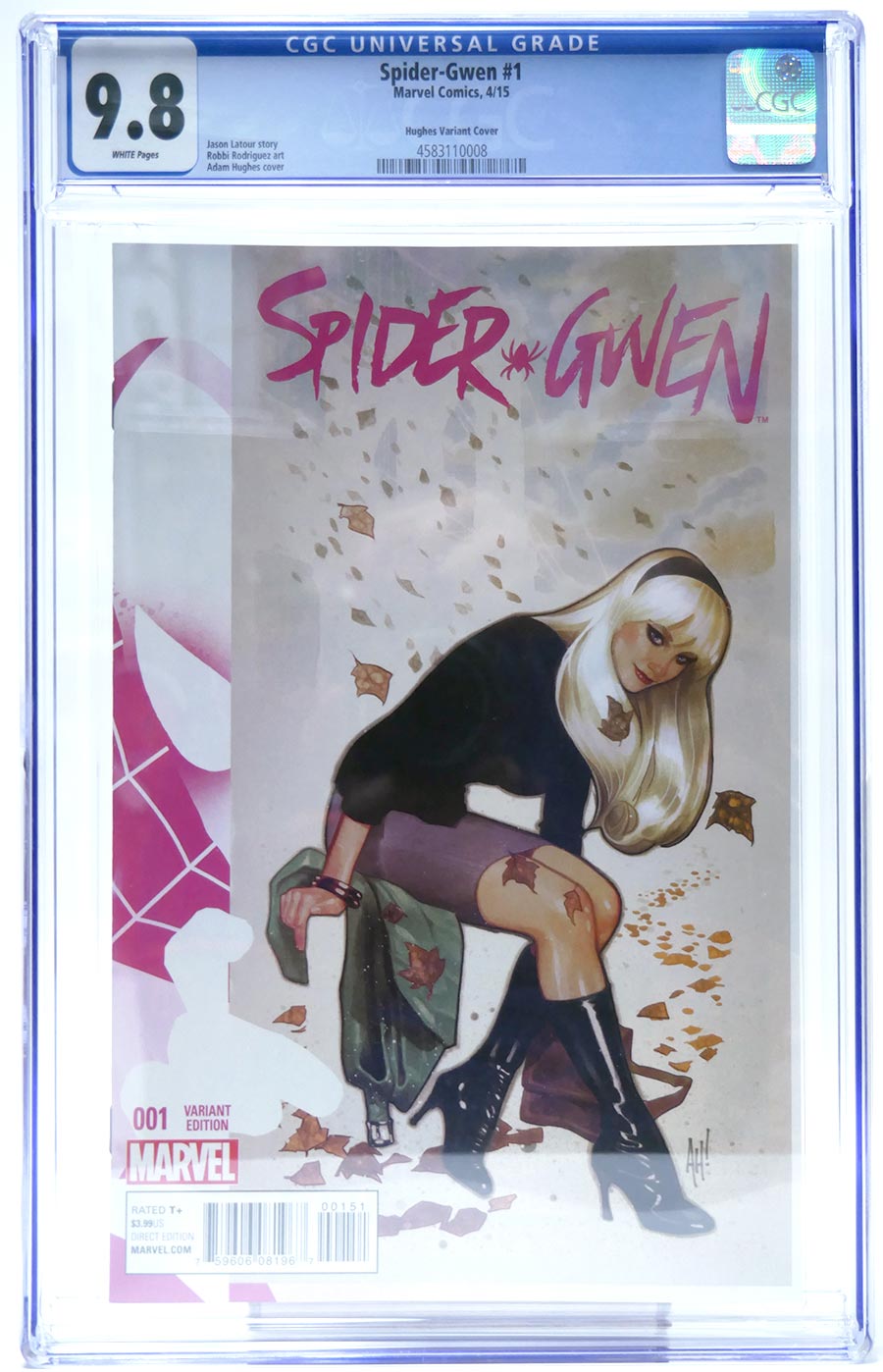 Spider-Gwen #1 Cover W Incentive Adam Hughes Variant Cover CGC 9.8