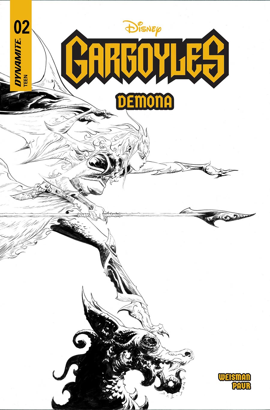 Gargoyles Demona #4 Cover K Incentive Jae Lee Line Art Cover