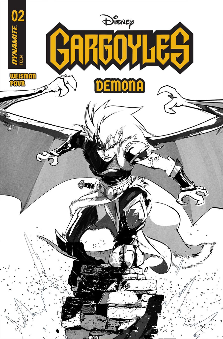 Gargoyles Demona #4 Cover L Incentive Sebastian Piriz Line Art Cover