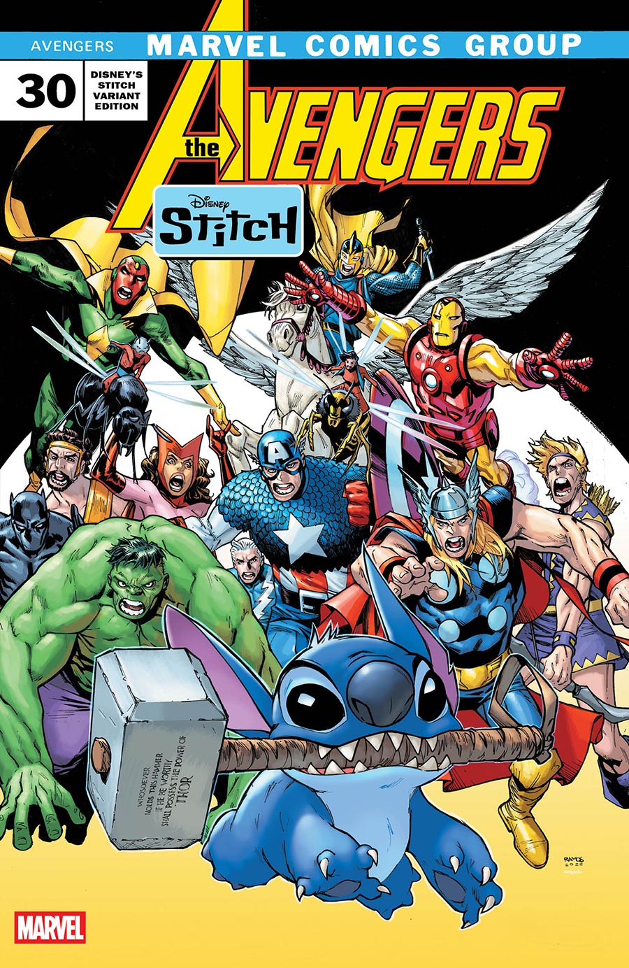 Avengers Vol 8 #30 Cover C Variant Humberto Ramos Disney Stitch Cover