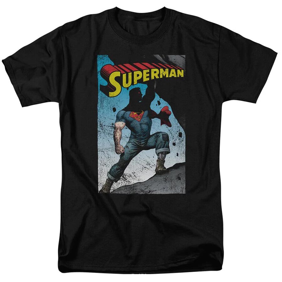 Superman Power Lift Black Mens T-Shirt Large