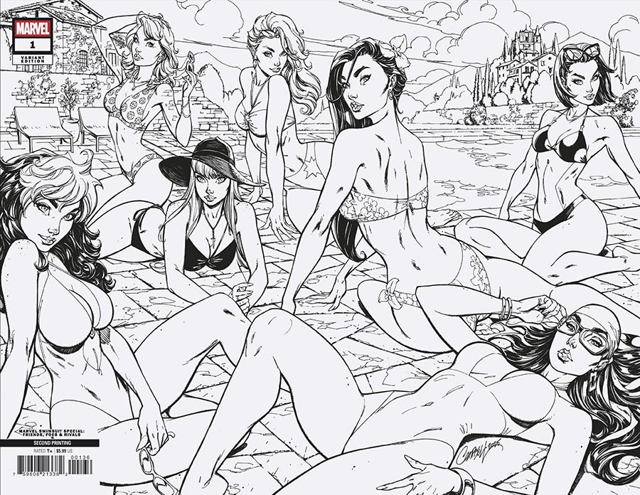 Marvel Swimsuit Special Friends Foes & Rivals #1 (One Shot) Cover K 2nd Ptg Incentive J Scott Campbell Virgin Variant Cover