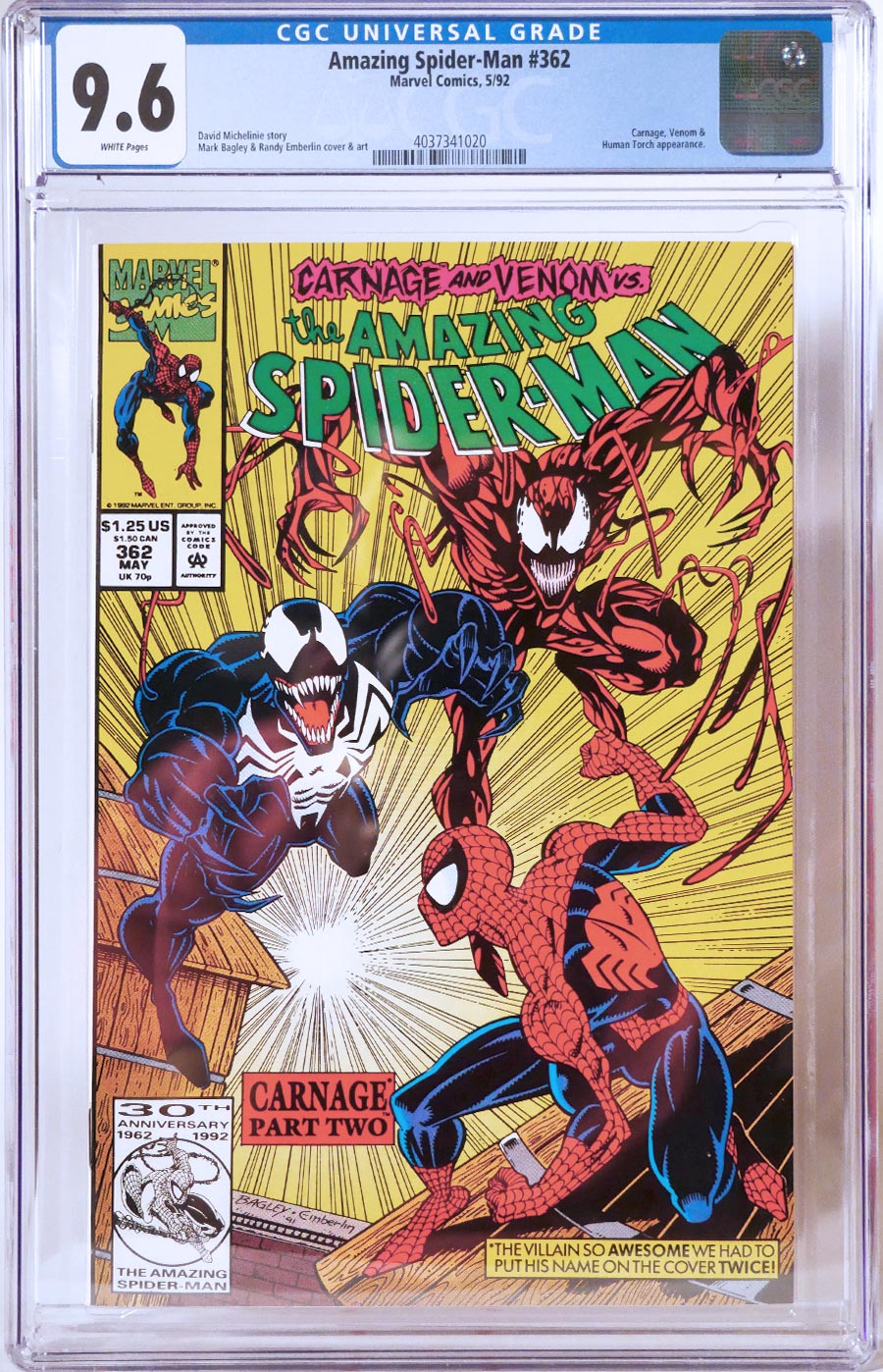 Amazing Spider-Man #362 Cover G 1st Ptg CGC 9.6