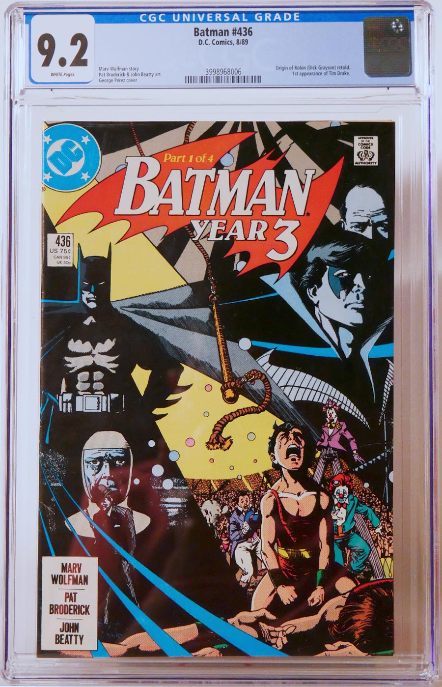 Batman #436 Cover D 1st Ptg Regular Cover CGC 9.2