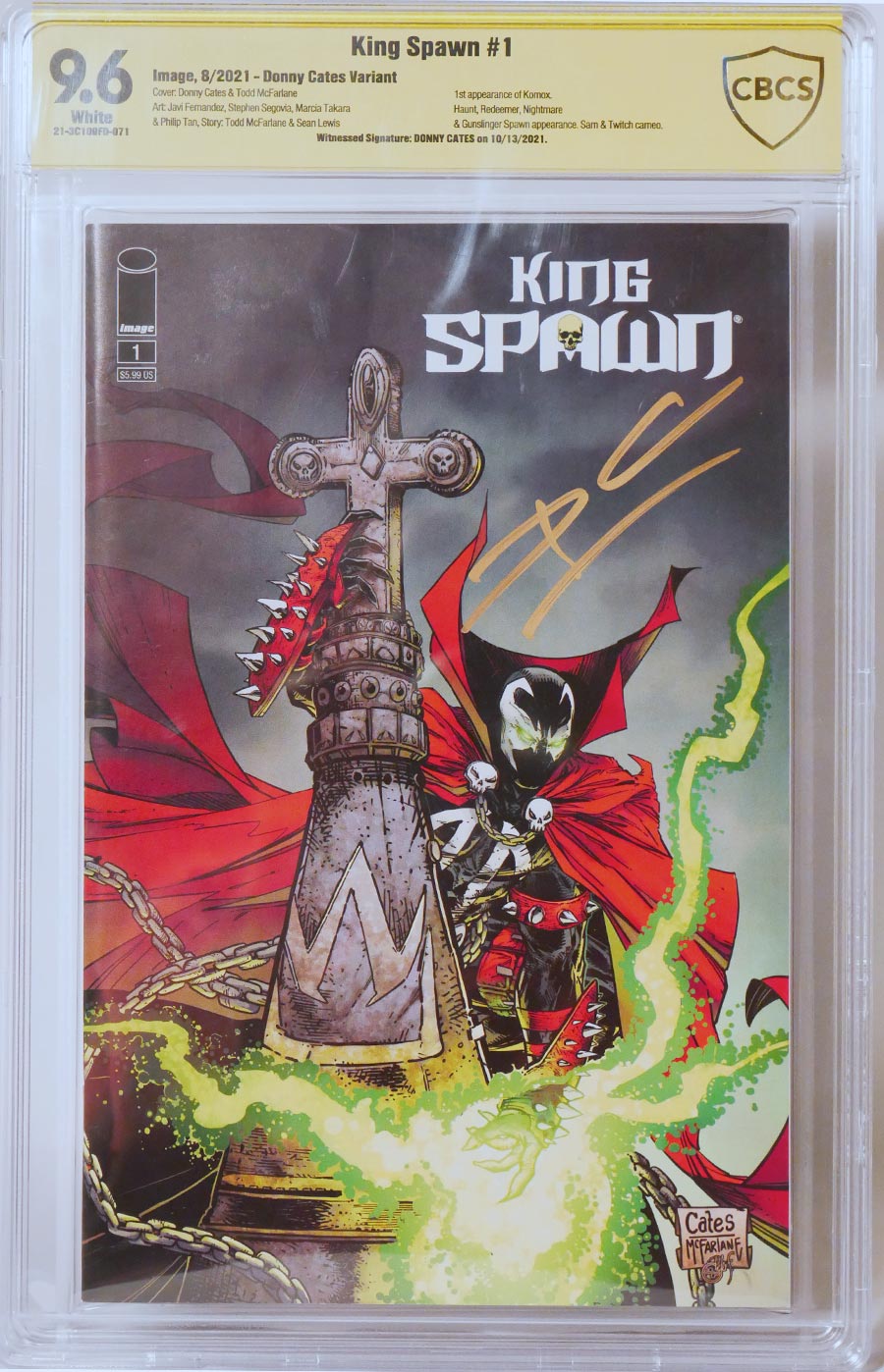 King Spawn #1 Cover L Variant Donny Cates & Todd McFarlane Cover CBCS 9.6 Signed By Donny Cates