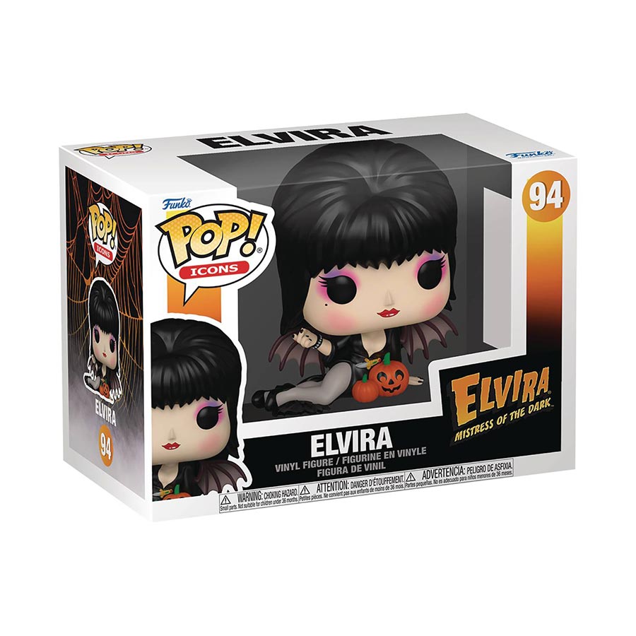 POP Icons Elvira Mistress Of The Dark Elvira With Pumpkins Vinyl Figure
