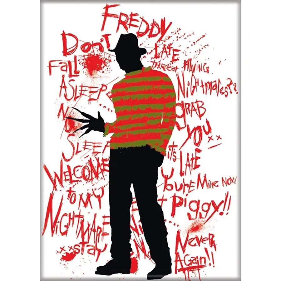 Nightmare On Elm Street 2.5 x 3.5 Magnet - Freddy Red Writing (71428M)