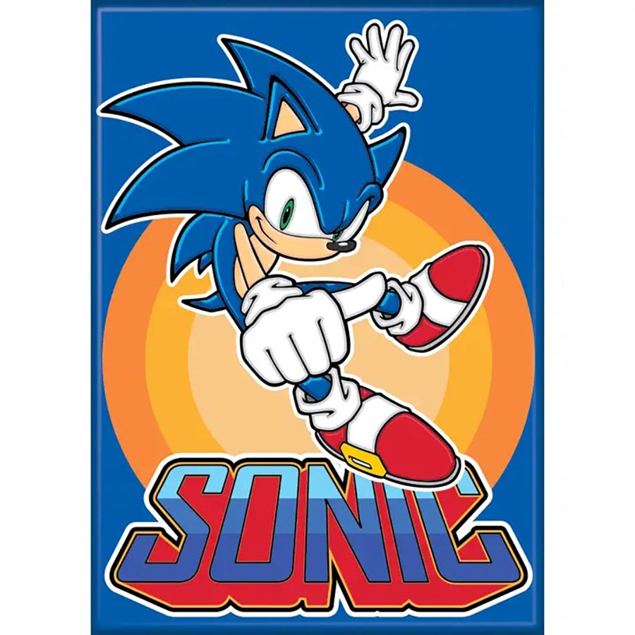 Sonic The Hedgehog 2.5 x 3.5 Magnet - On Blue (74927SH)