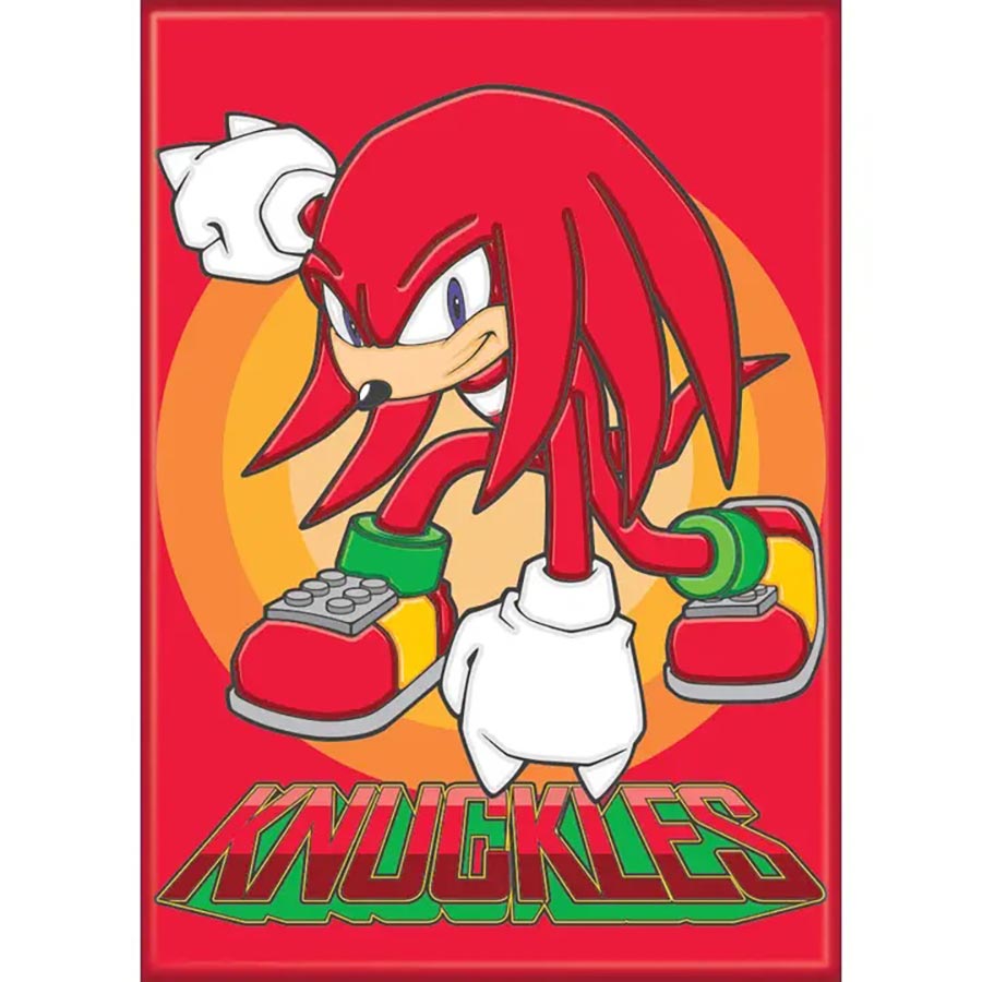 Sonic The Hedgehog 2.5 x 3.5 Magnet - Knuckles On Red (74929SH)