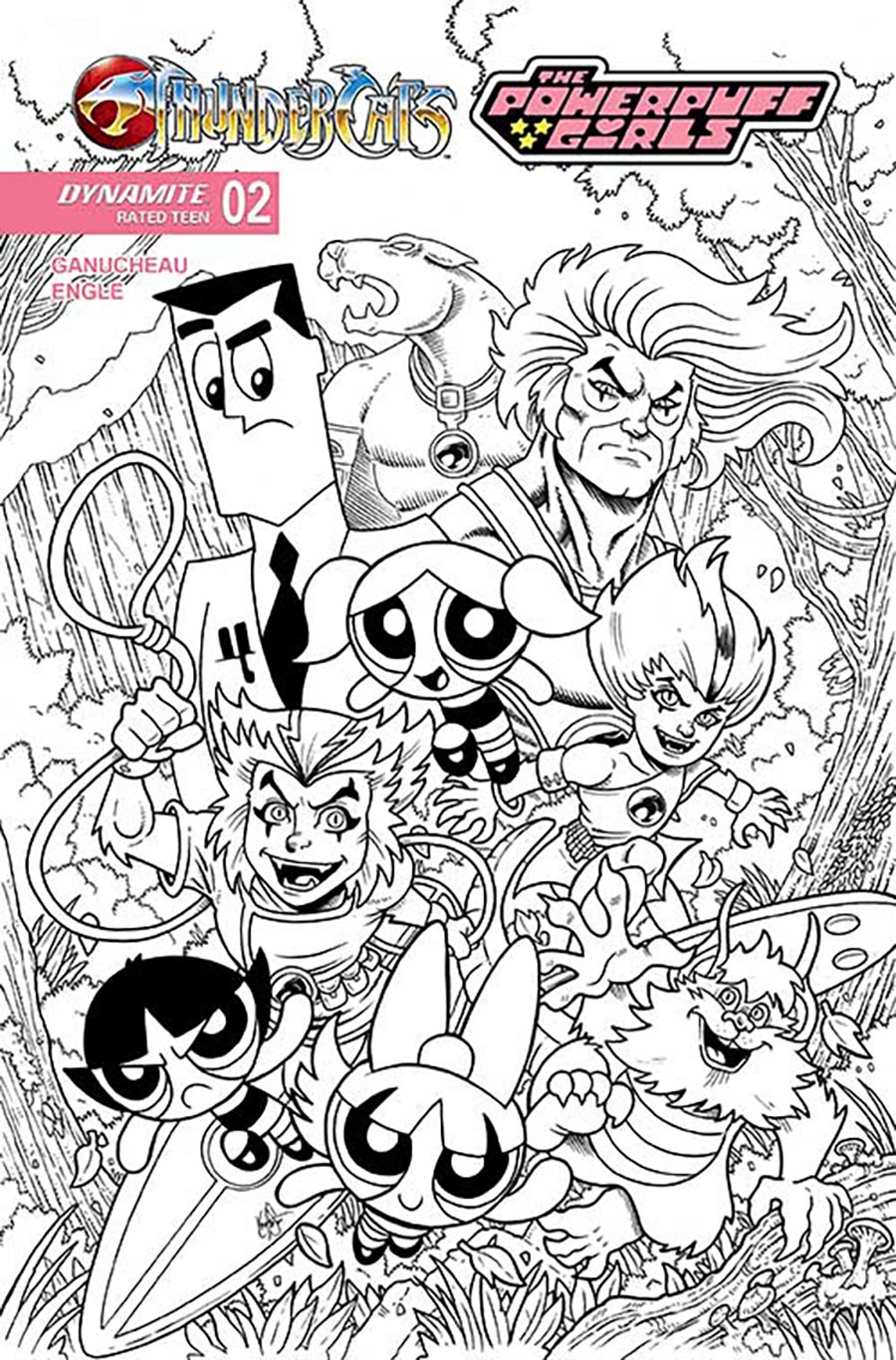 Thundercats Powerpuff Girls #2 Cover L Incentive Ken Haeser Line Art Cover