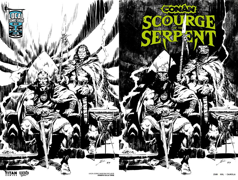 Conan The Barbarian Scourge Of The Serpent #1 Cover J Variant Roberto De La Torre LCSD Exclusive Inks Wraparound Cover