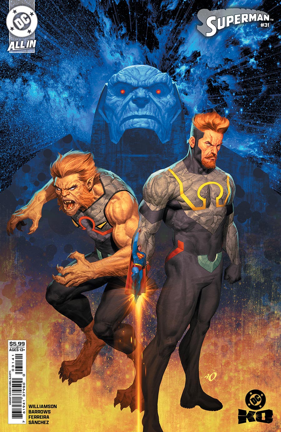 Superman Vol 7 #31 Cover D Variant Ariel Olivetti Card Stock Cover (DC All In)(DC K.O. Tie-In)