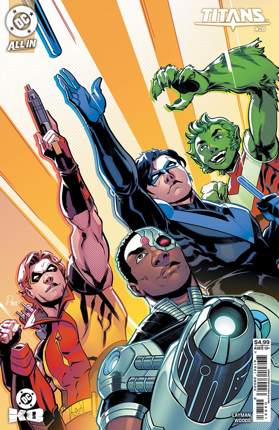 Titans Vol 4 #28 Cover C Variant Paris Alleyne Card Stock Cover (DC All In)(DC K.O. Tie-In)