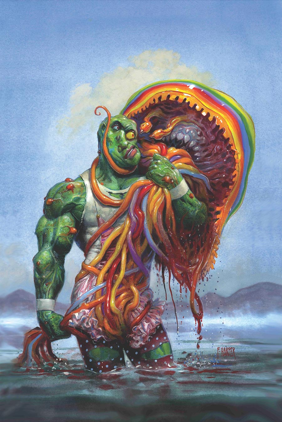 Toxic Avenger Comics #4 Cover C Variant Fred Harper Polybagged Cover With Trading Card